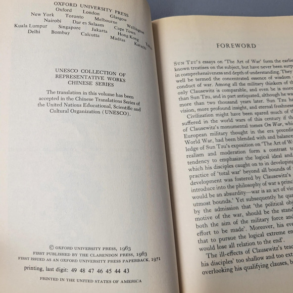Vintage Sun Tzu The Art of War Samuel B. Griffith Oxford Univ Press Paperback - Picture 3 of 16